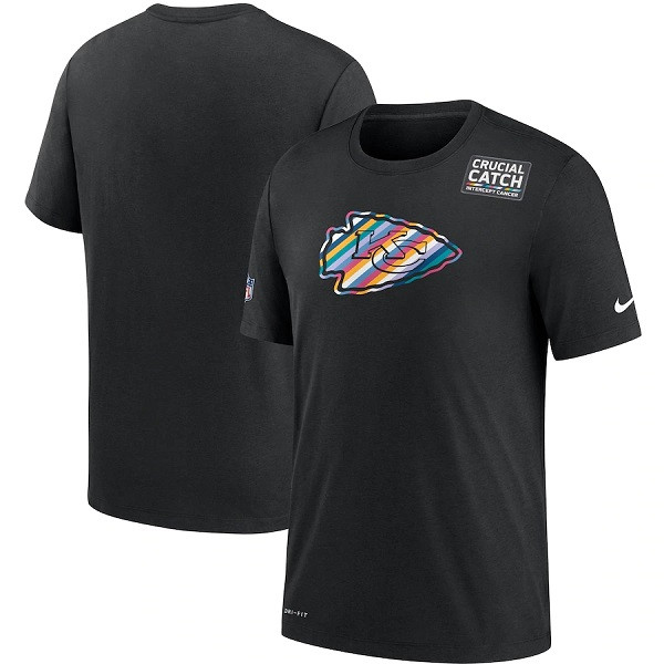 Men's Kansas City Chiefs Black NFL 2020 Sideline Crucial Catch Performance T-Shirt